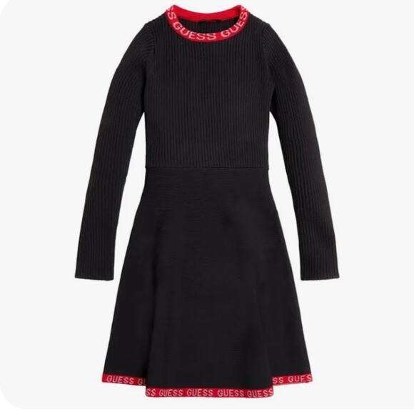 NWT Guess Girls' One Size Stretch Long Sleeve Sweater Dress Sz 7 - Picture 1 of 6